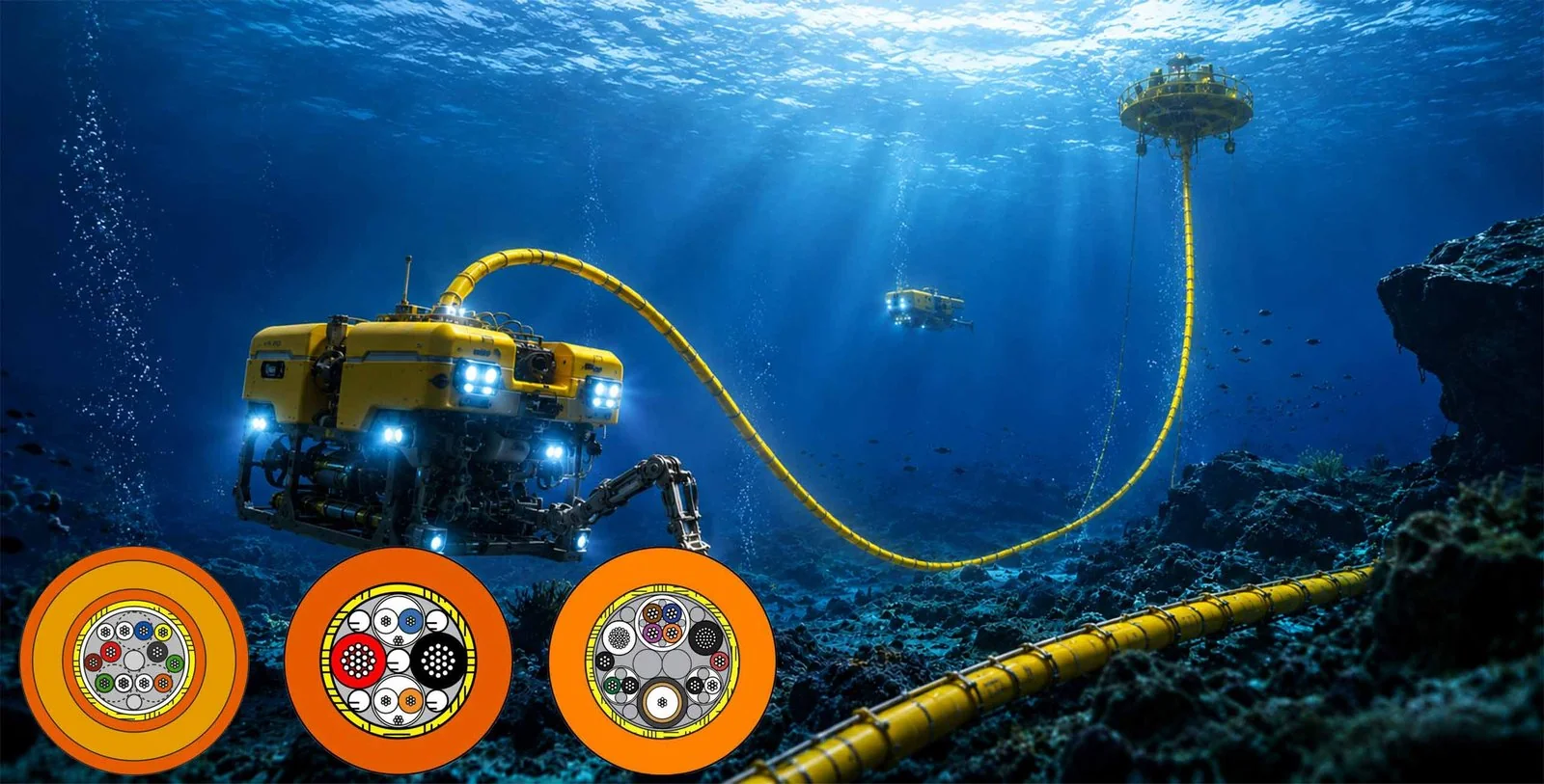 Underwater ROV umbilical cable by TEBAOFLEX