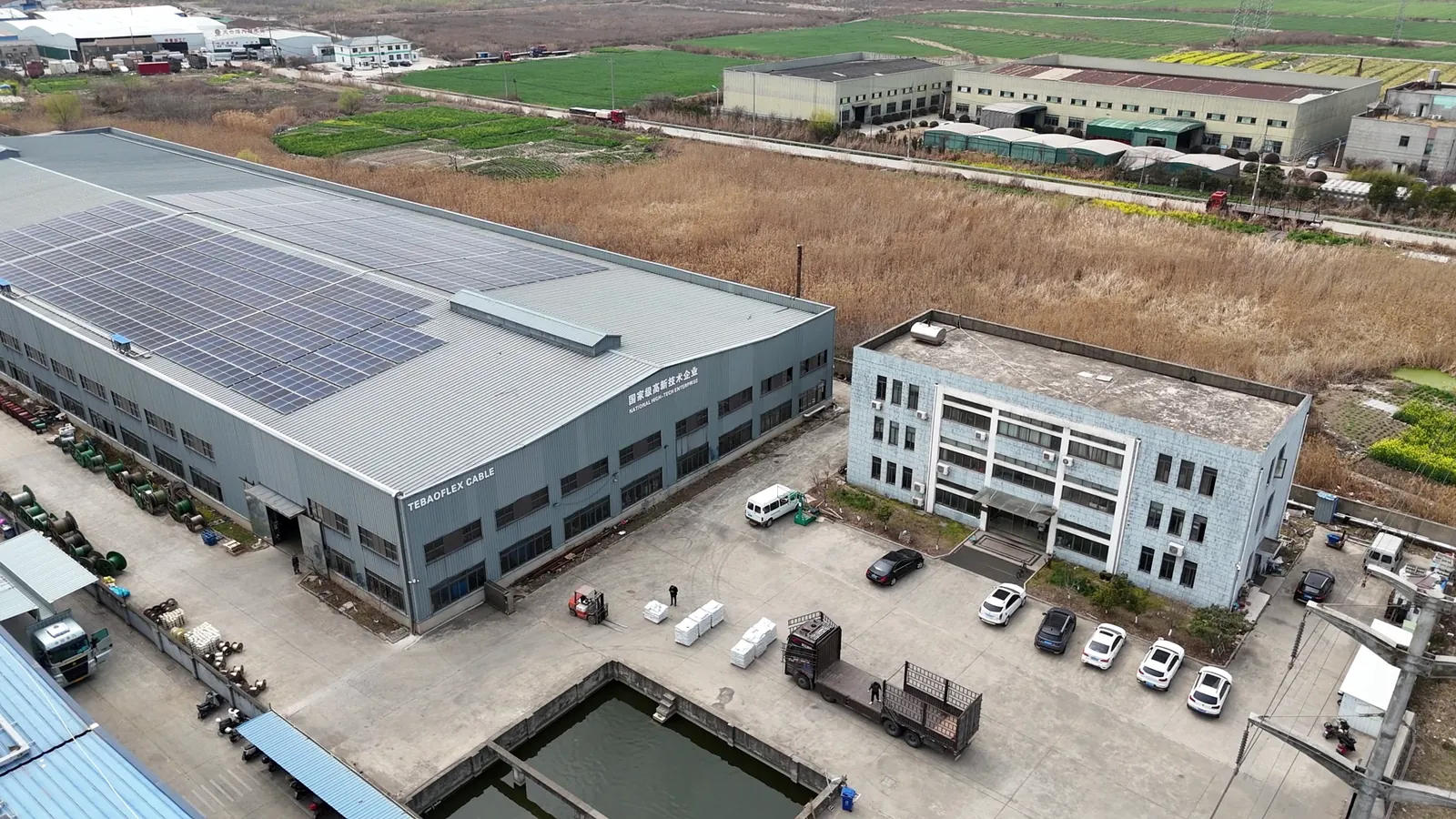 Aerial view of the TEBAOFLEX cable factory