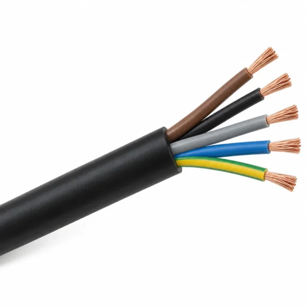 H05BZ5-F halogen-free flexible cable with five cores under a black sheath