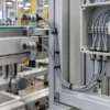 Screened grey signal cables from proximity sensors on an industrial machine