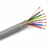 LiYCY data cable: grey PVC sheath, tinned copper braid screen and thin cores in DIN 47100 colours