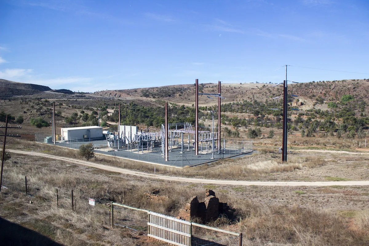 Outdoor electricity substation supplying a copper mine, the starting point of medium-voltage feeders such as the screened MGM 118 Type 6110