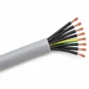 YY control cable: grey PVC sheath over black cores and a green-yellow earth core, unscreened
