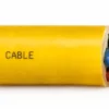 YnKGY-żo yellow PVC mining cable cutaway showing insulated copper conductors