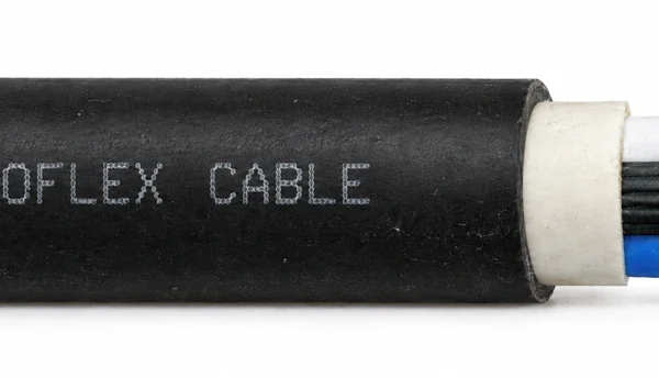 YnOGY mining cable product view with black sheath and exposed insulated cores YnOGY mining cable product view with black sheath and exposed insulated cores